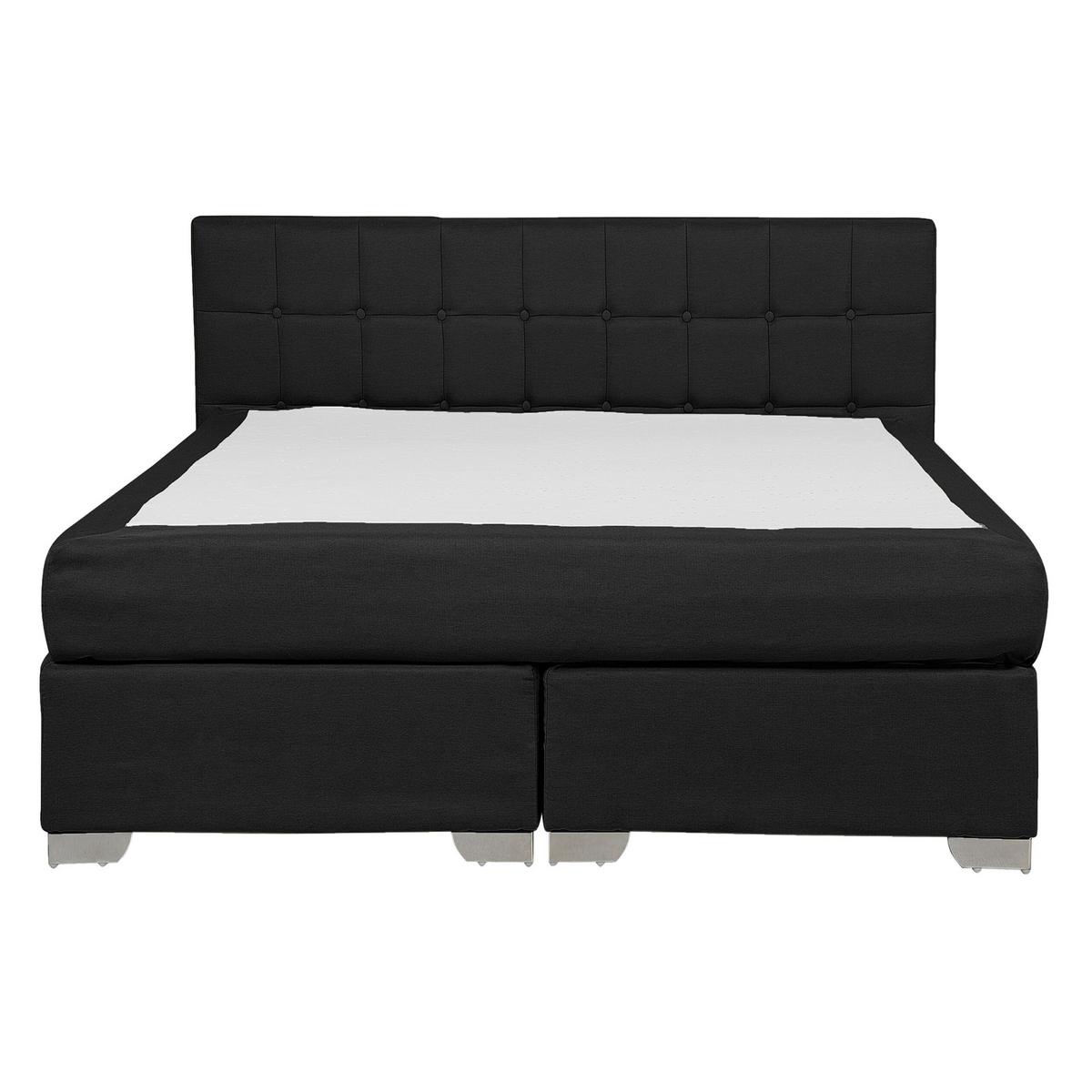 BOXSPRINGBETT 140/200cm Schwarz Admiral - Schwarz, Textil (140/200cm) - Beliani