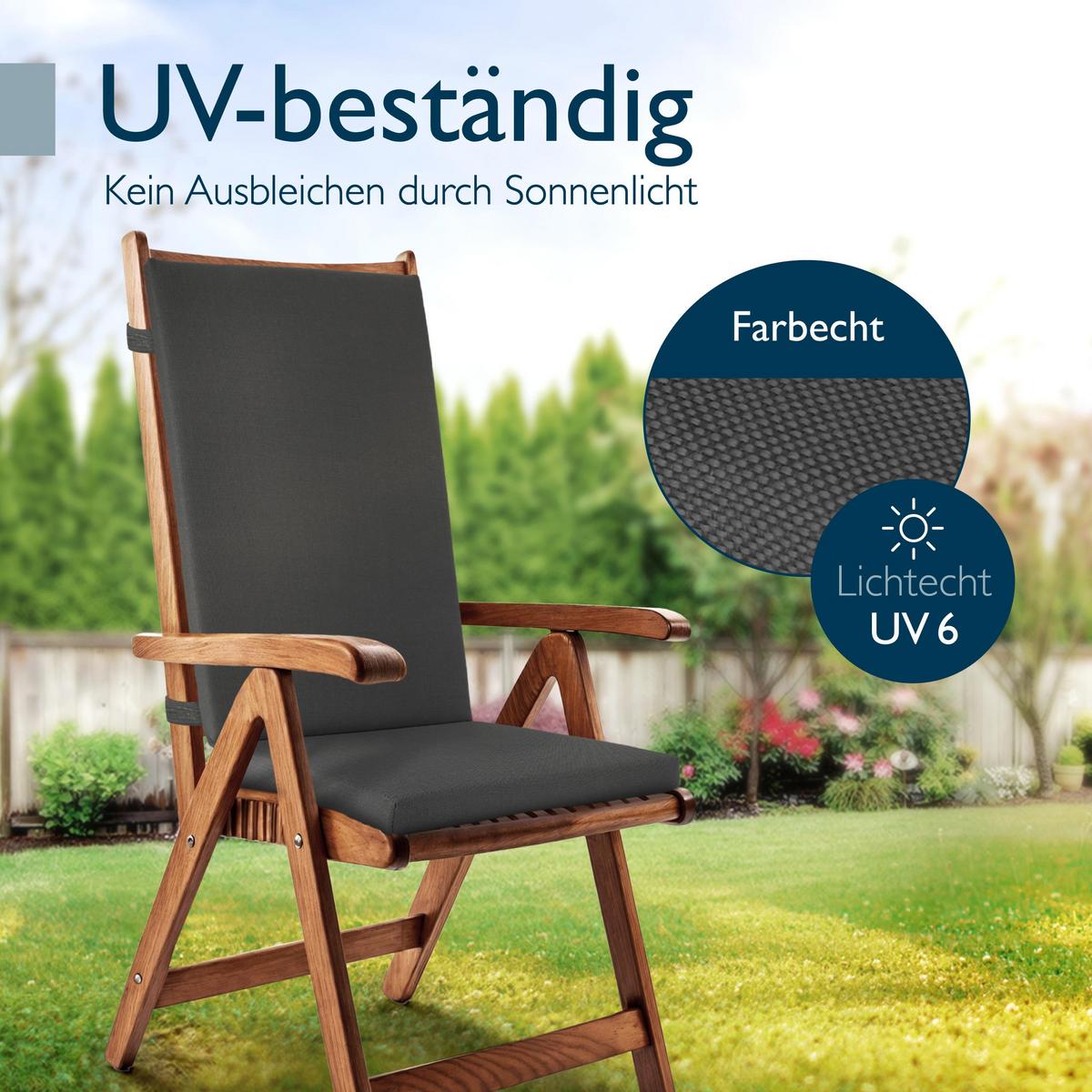 HOCHLEHNERAUFLAGE QD-HL 122/48/5,5cm Anthrazit - Anthrazit, Textil (48/5/122cm) - Beautissu 