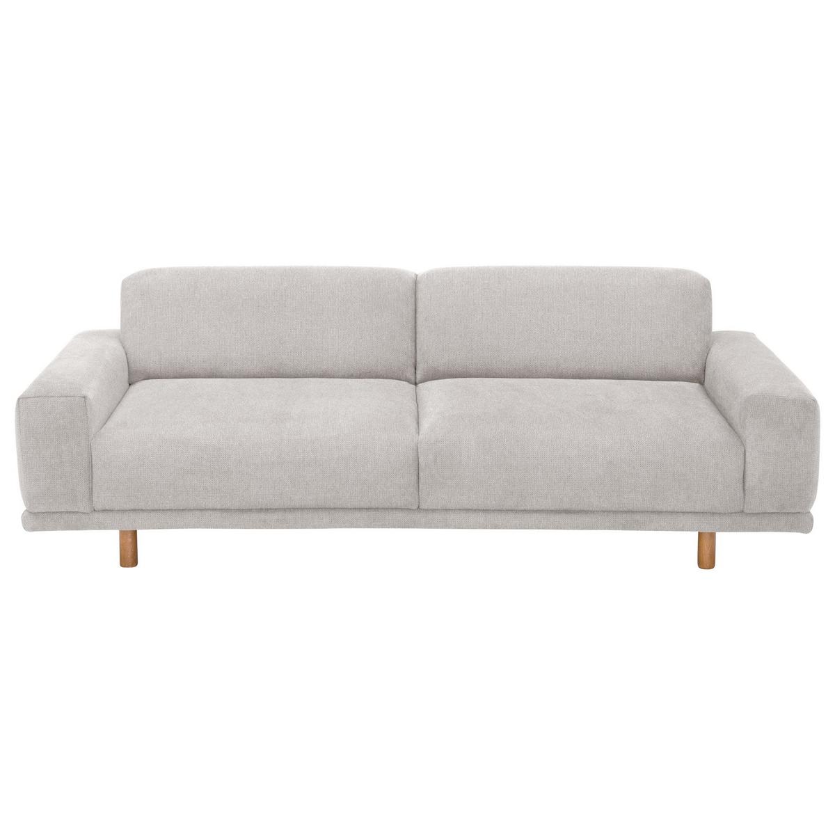 SOFA 2,5-Sitzer Kattryna Flachgewebe silber - Silberfarben, Kunststoff (202/70/92cm) - 58aufmkessel