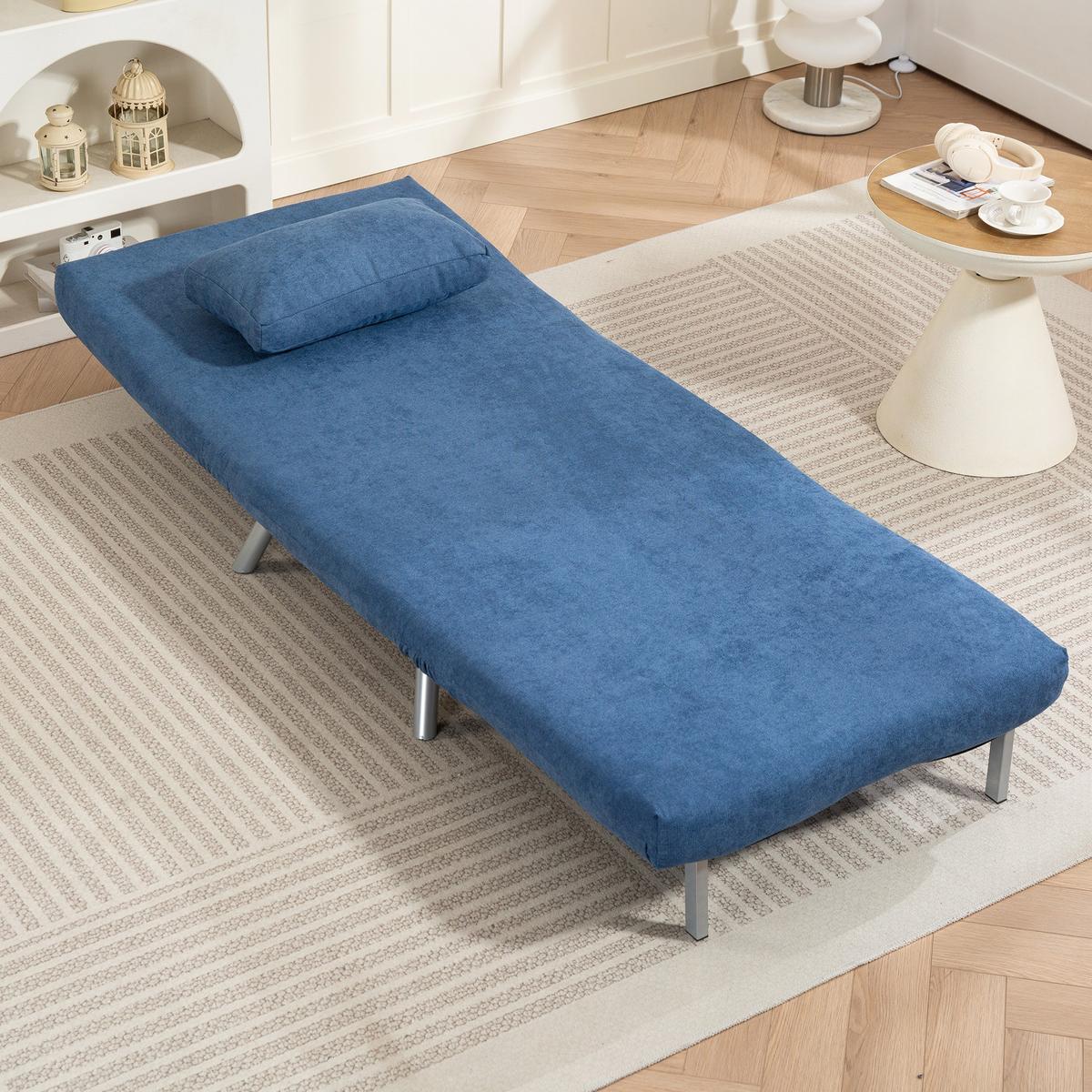 SCHLAFSESSEL 3-in-1 klappbar Schlafsofa mit Bettfunktion Relaxsessel Blau - Blau, Kunststoff (75/83/80cm) - HOMCOM