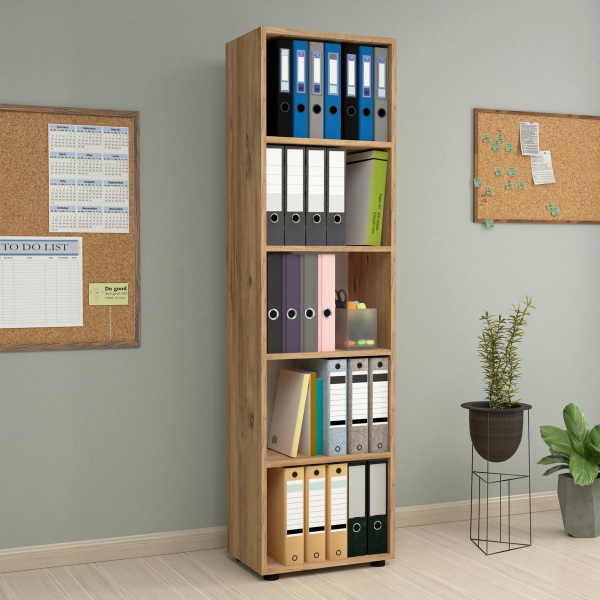 BÜCHERREGAL Vara - Eichefarben, Holzwerkstoff (49/178/30cm) - [en.casa]