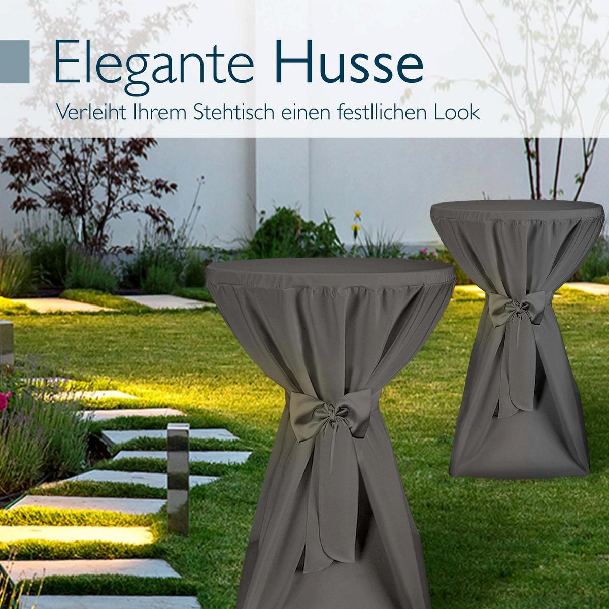 STEHTISCHHUSSE Premium Ø 60cm Anthrazit (5tlg) - Anthrazit, Textil (60/145cm) - Beautissu 