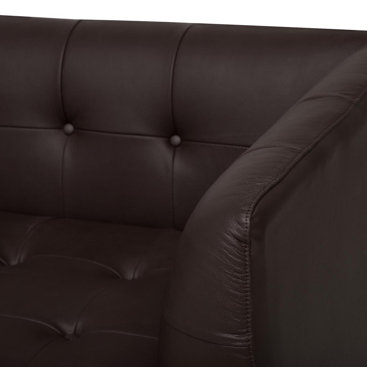 3-SITZER-SOFA Echtleder Braun Byske - Dunkelbraun, Leder/Fell (200/73/78cm) - Beliani