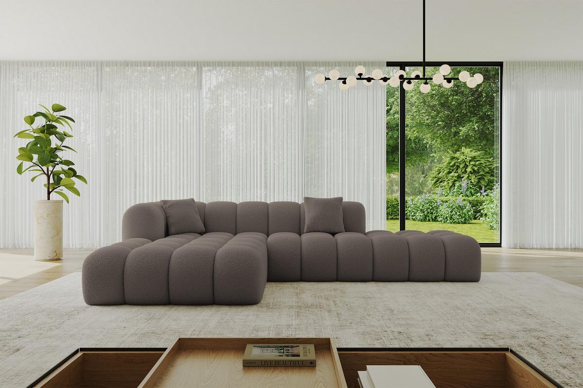 ECKSOFA Ottomane Links OLEA-L2 - 289x176x71 cm Braun - Dunkelbraun/Schwarz, Holzwerkstoff/Kunststoff (289/176cm)