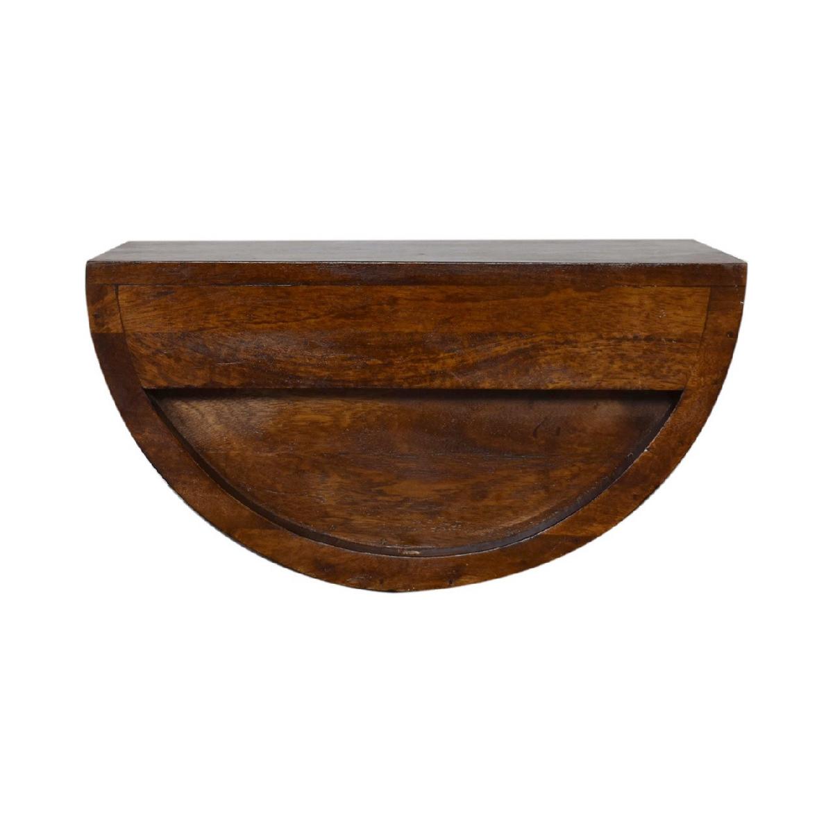 NACHTTISCH Levitate, Wandmontiert, 1 Schublade, Braun - Kastanienfarben/Messingfarben, Holz/Metall (45/23/32cm) - Artisan Furniture