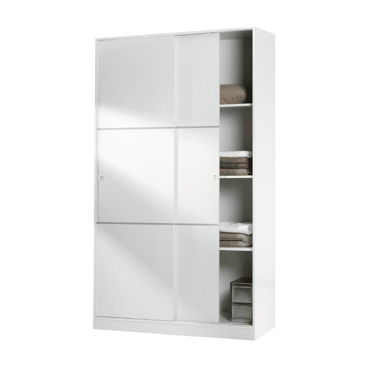 SCHRANK mit 2 Schiebetüren, Weiß 120/200/50 cm - Weiß, Holzwerkstoff (120/200/54cm) - Calicosy