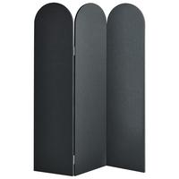 BÜRO-RAUMTEILER 120/160 cm Dunkelgrau Slimmy - Dunkelgrau/Grau, Kunststoff (120/160/2cm) - Beliani