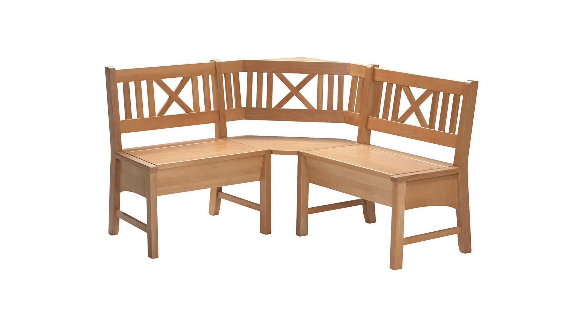 ECKBANK Deborah 224 x 224 x 87 Massivholz Buche lackiert - Buchefarben, Holz (224/224cm) - 58aufmkessel