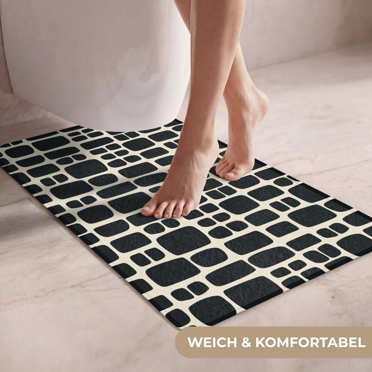 WC-VORLEGER Modern - Bio - Schwarz WC Teppich 50x80 cm - Anthrazit, Textil (50/1cm) - OnlyWow