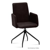 ARMLEHNSTUHL drehbar (6er-Set) Djanna 52x92x60 Schwarz/Espresso - Dunkelbraun/Schwarz, Kunststoff (60/92/52cm) - 58aufmkessel