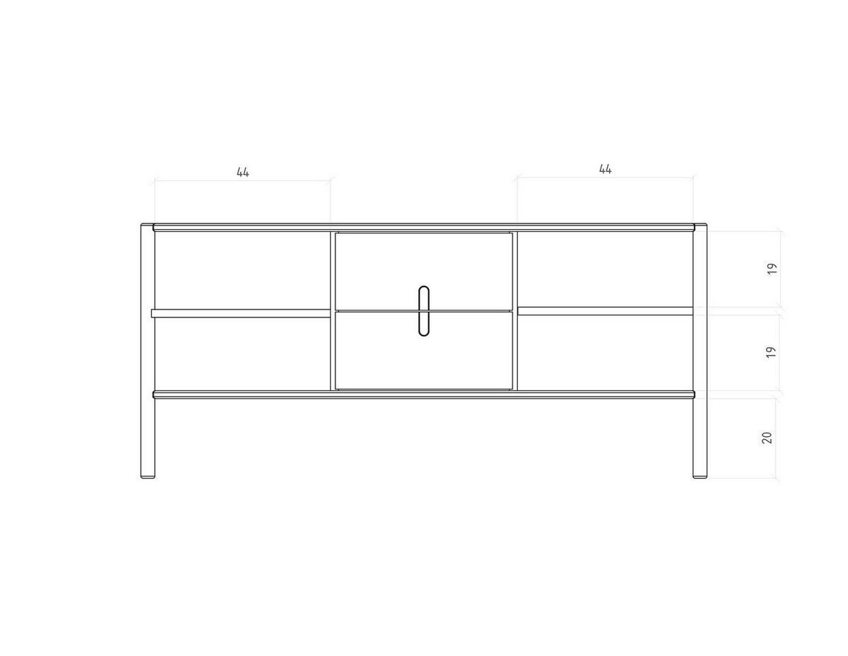 KOMMODE INA Wildeiche - Dunkelbraun, Holz (142/64/46cm) - byoak