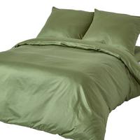 BIO-BETTWÄSCHE Satin Fadendichte 400 - Grün, Textil (155/220cm) - Homescapes