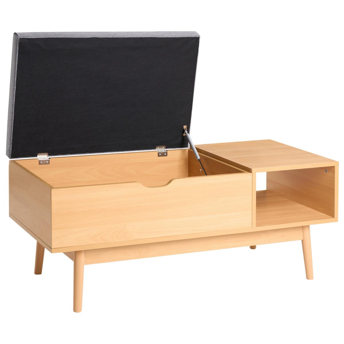 SCHUHBANK Hellbraun Bourke - Hellbraun/Braun, Holzwerkstoff (110/43/46cm) - Beliani