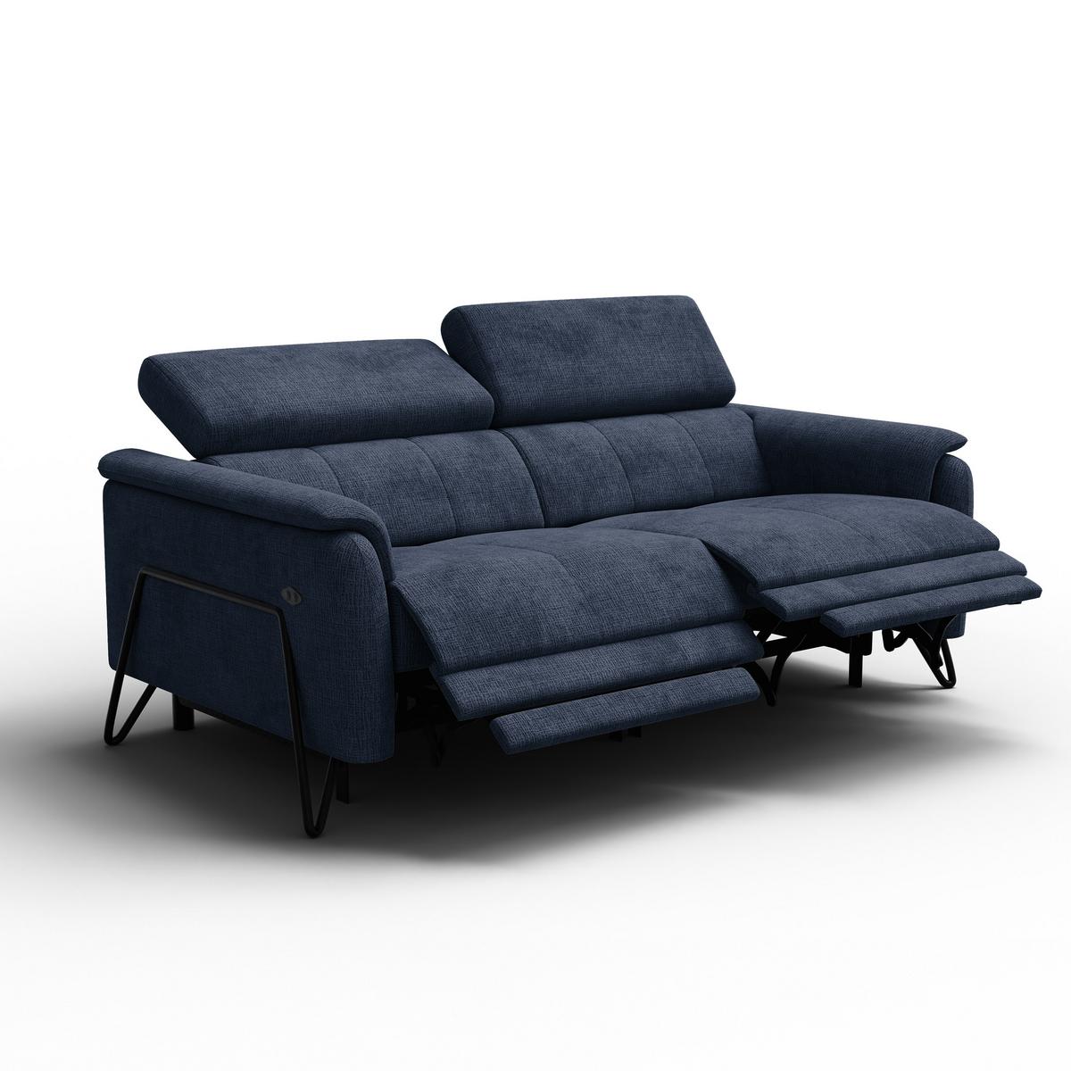 RELAXSOFA RODEN 3-Sitzer, marineblau - Dunkelblau, Holz/Textil (194/82/103cm) - Wozimo