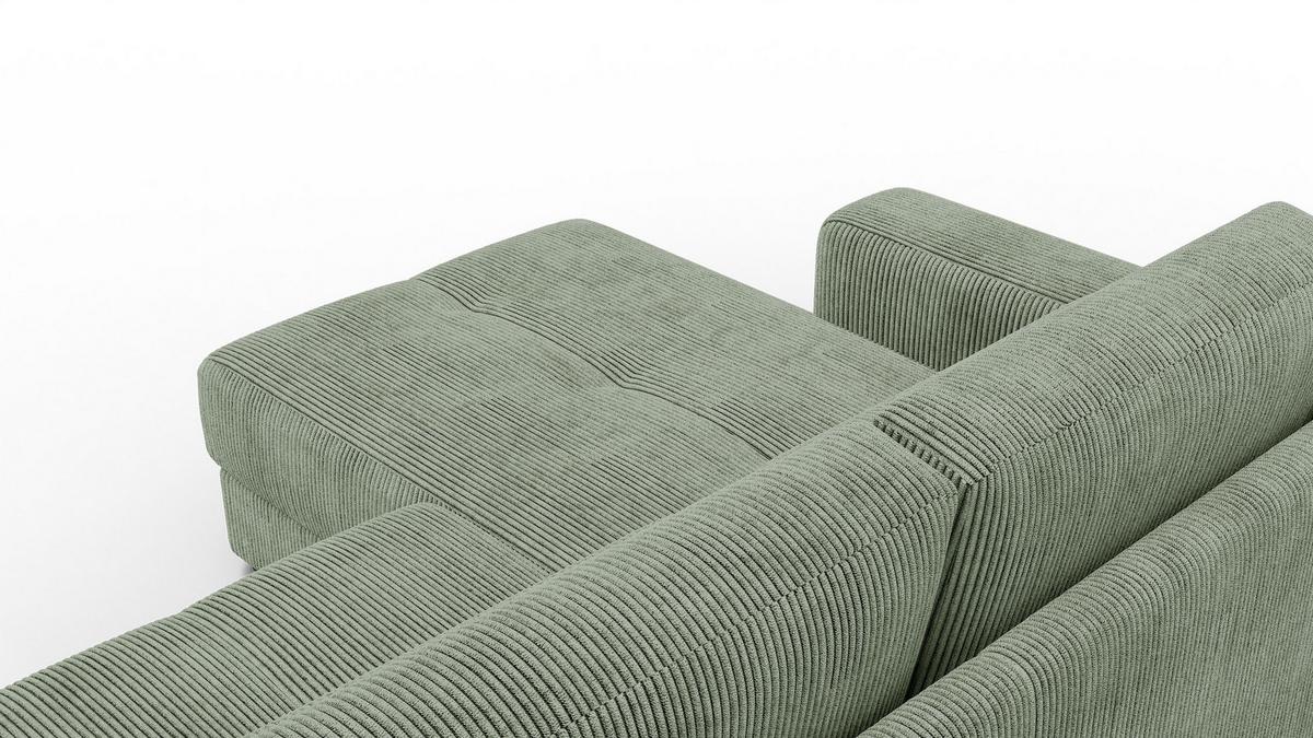 ECKSOFA OLI 4-Sitzer links, salbeigrün - Salbeigrün, Holz/Textil (295/172cm) - Wozimo