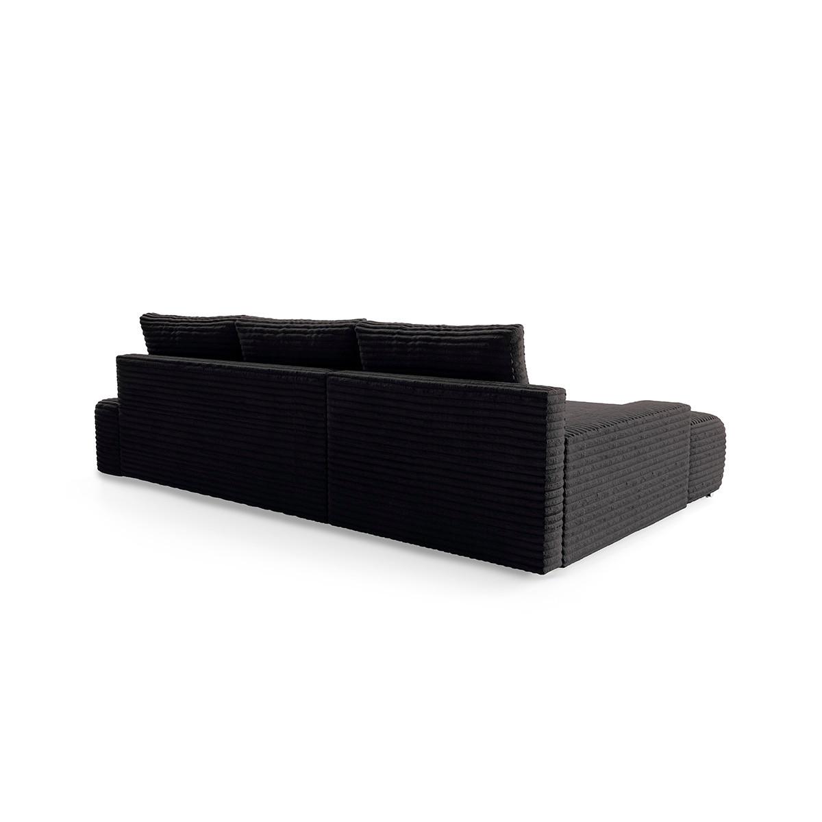 ECKSOFA Ivana 3 Sitzplätze Schwarz - Schwarz, Holz (265/172cm) - Petits-meubles