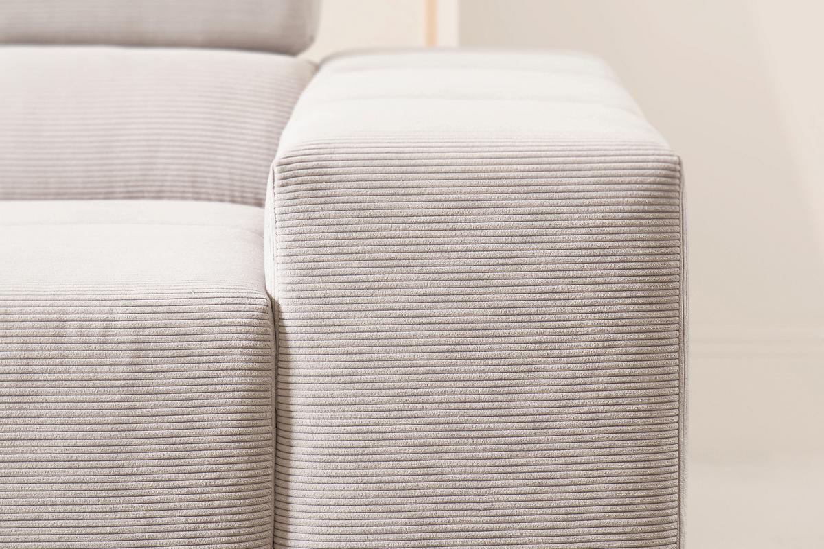 ECKSOFA MIT MOTORISCHEM SITZVORZUG NEVADA Silber Cord Relaxfunktion - Silberfarben/Schwarz, Kunststoff/Textil (319/215cm) - KAWOLA