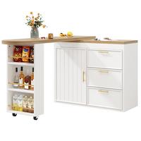 BARTISCH mdf in weiß mit holzoptik, 360° drehbar & 3 schubladen - Weiß, Holzwerkstoff (39/203/90cm) - Urban Meuble