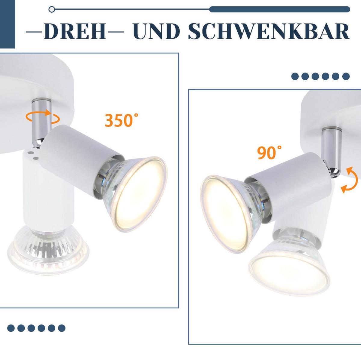 DECKENSTRAHLER Bamberg 3-flammig 15/15/10.4 cm - Weiß, Metall (15/15/10.4cm) - Nettlife