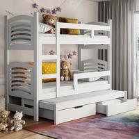 ETAGENBETT FÜR 3 PERSONEN Cami 75x180 cm - Weiß, Holz (75/180cm) - Selsey