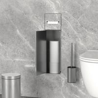 UNTERPUTZ-SCHRANKMODUL WC aus Edelstahl Silber 60x20x14 cm - Silberfarben, Metall (14/60/20cm) - LuxeBath