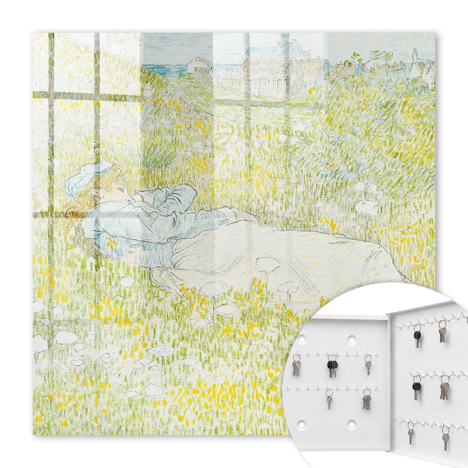 SCHLÜSSELBOX Weiß 30x30 cm – Türöffnung nach rechts - Idyllische Ruhe - Grün, Metall (30/30/5cm) - TULUP