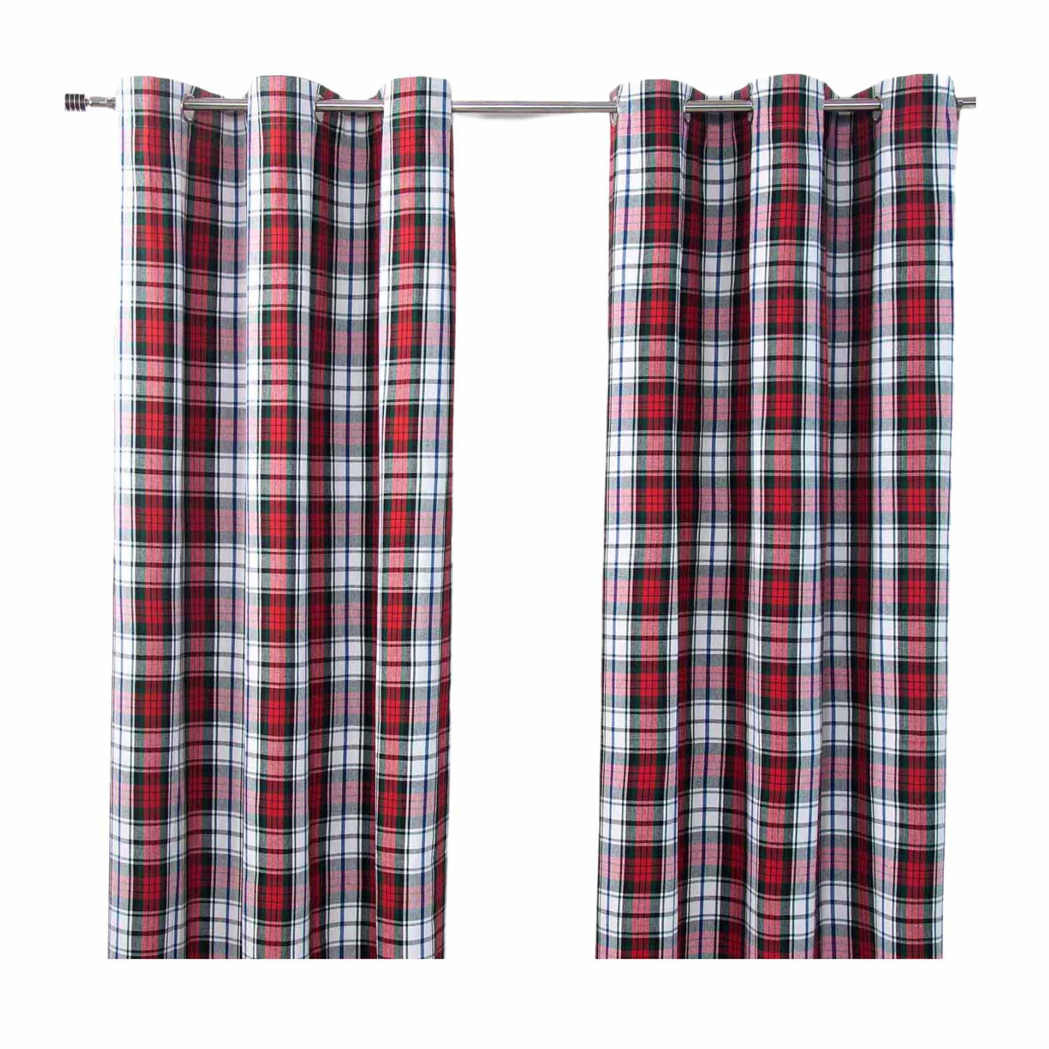 ÖSENVORHANG Schottenkaro Macduff blickdicht 2er-Set, 137/182 cm - Blau/Rot, Textil (137/182cm) - Homescapes