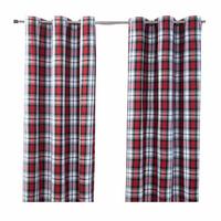 ÖSENVORHANG Schottenkaro Macduff blickdicht 2er-Set, 137/182 cm - Blau/Rot, Textil (137/182cm) - Homescapes