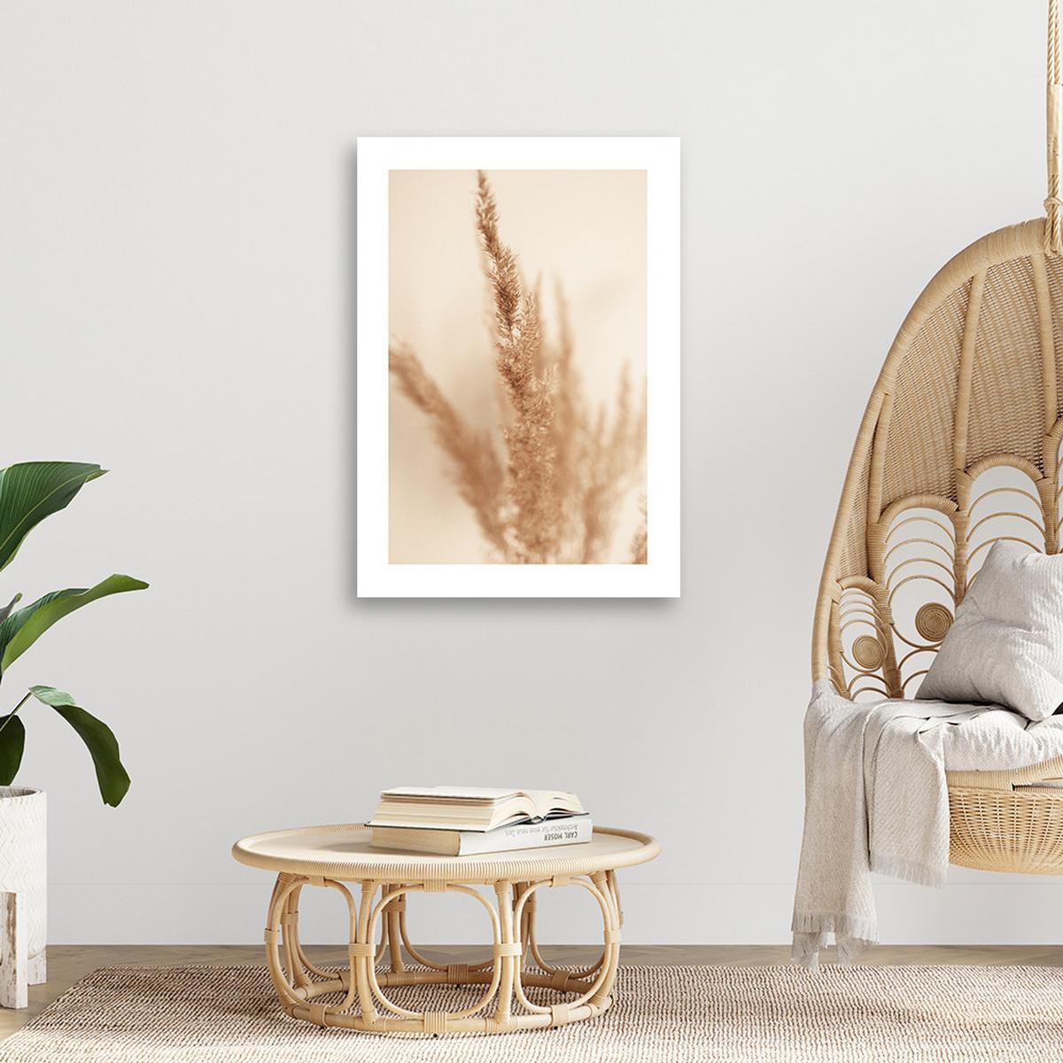 WANDBILD beigefarbenes pampasgras - Beige, Textil (40/60cm) - Feeby