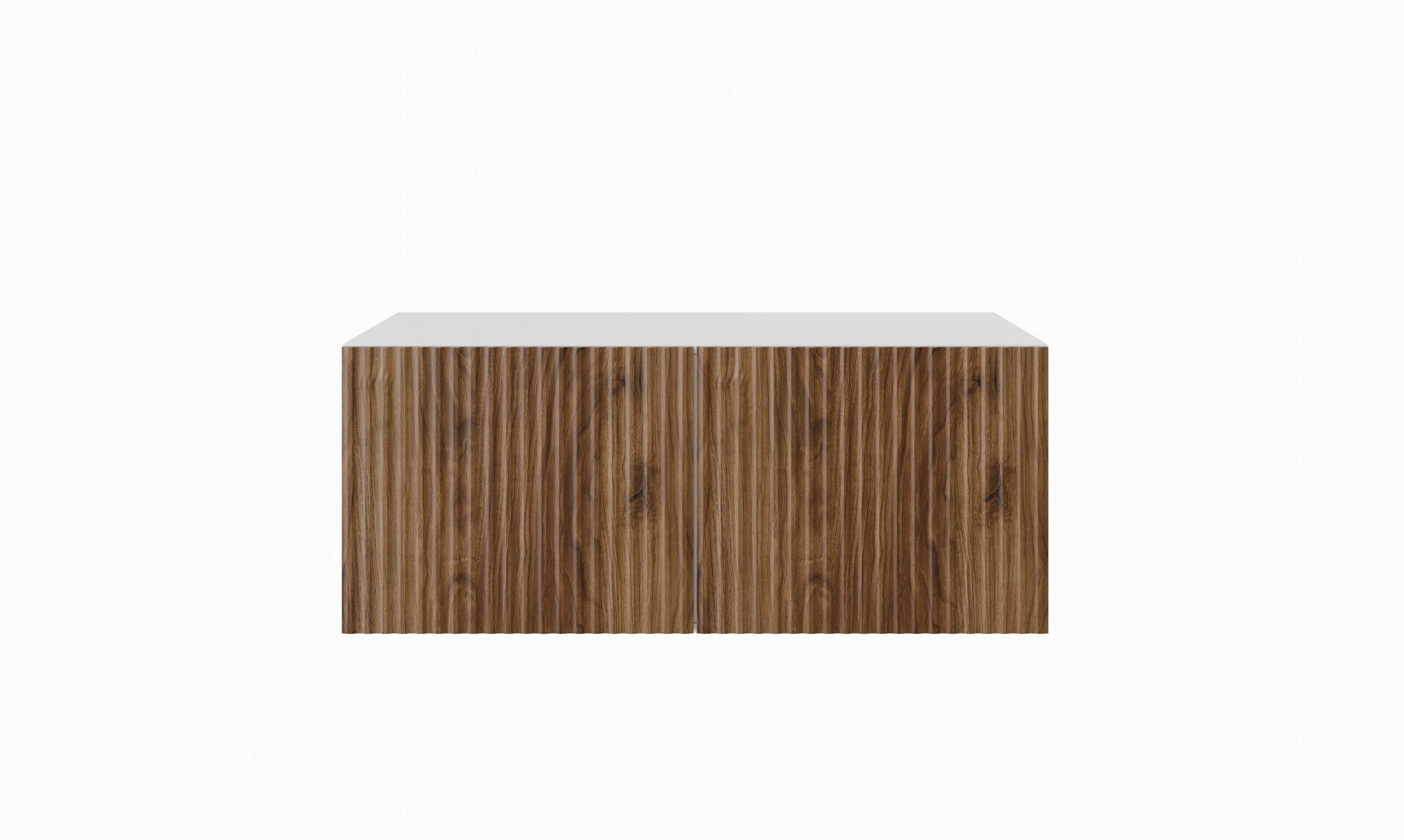 LOWBOARD VAREN 100/41/40 cm, Hängender TV-Schrank Weiß / Eichefarben - Eichefarben/Weiß, Holzwerkstoff (100/41/40cm) - MASSENO