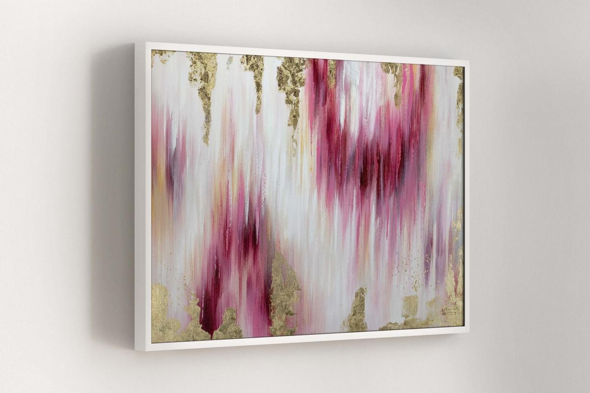 ACRYLBILD HANDGEMALT 120/80 cm - Pink, Holz/Textil (120/80cm) - KUNSTLOFT