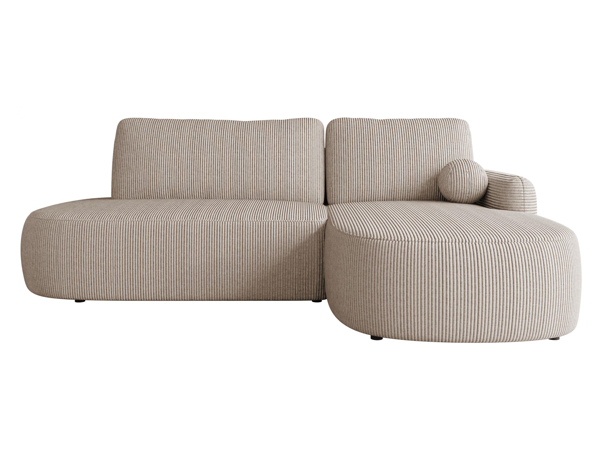 ECKSOFA Loridu O Cord, Seite: Rechts - Schwarz/Sahara, Holz/Kunststoff (274/174cm) - MIRJAN24