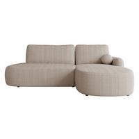 ECKSOFA Loridu O Cord, Seite: Rechts - Schwarz/Sahara, Holz/Kunststoff (274/174cm) - MIRJAN24