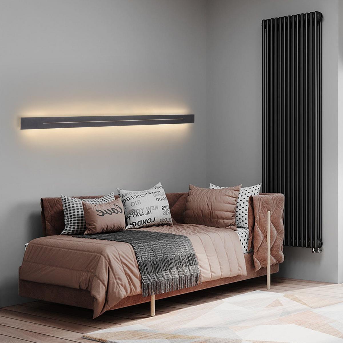 LED-WANDLEUCHTE Luminescent 100/5/4 cm - Schwarz, Metall (5/4/100cm) - ZMH