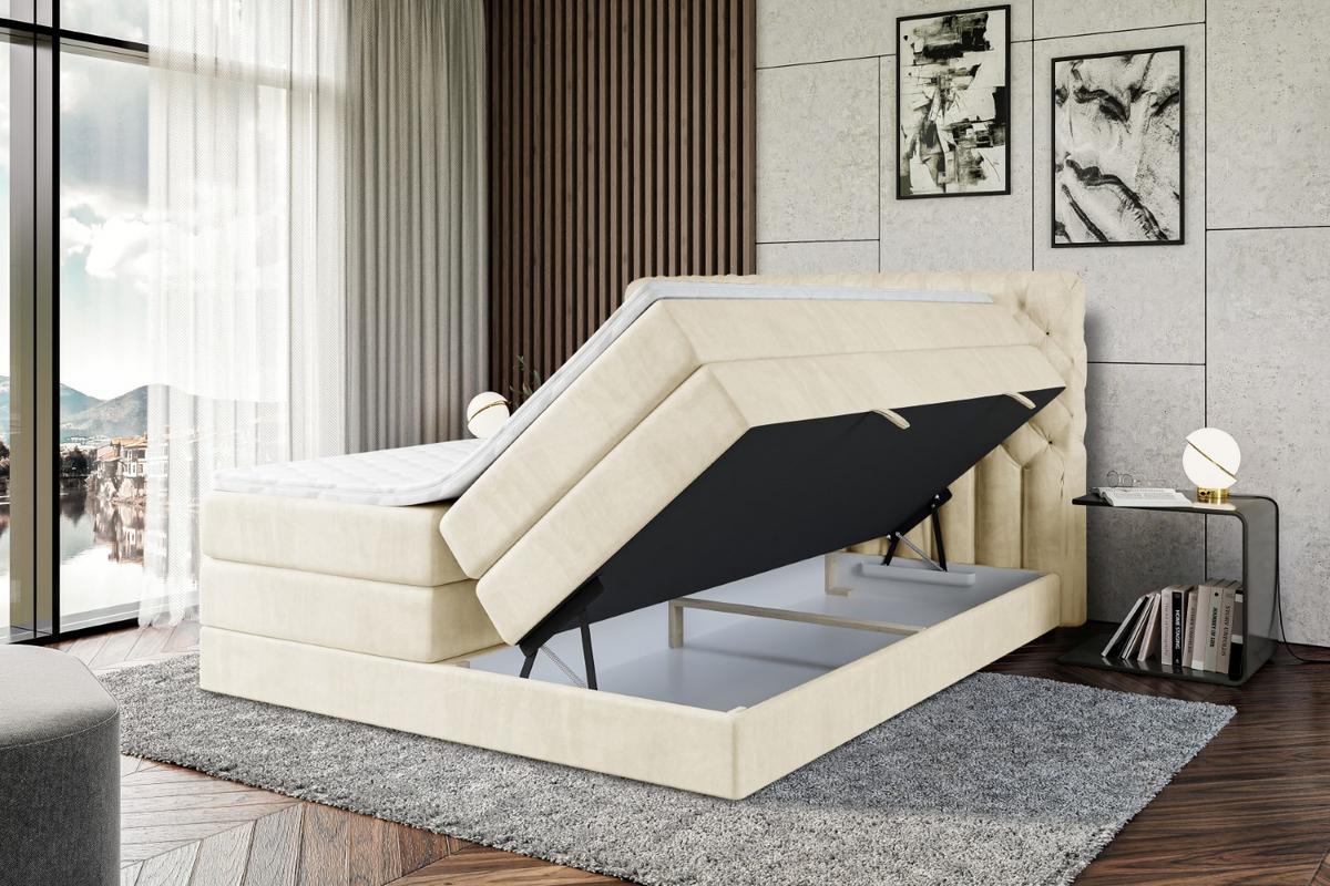 BOXSPRINGBETT BOXI8 KING - 140x200 - H3/H4 - Beige - Beige, Holzwerkstoff (140/200cm) - ALTDECOR