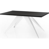 ESSTISCH Vance Weiß rechteckig ausziehbar, Schwarz 140-240/80/76 cm - Schwarz/Weiß, Holzwerkstoff/Metall (80/240/76cm) - WFL GROUP