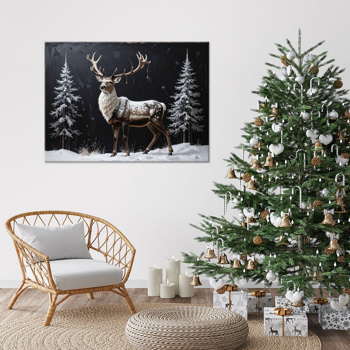 LEINWANDBILD Weihnachten 100x70cm - Schwarz, Textil (100/70cm) - Feeby