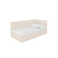EINZELBETT Jugendbett mit Bettkasten Links, mit Matratze - LIVY 100x200 Beige - Sandfarben, Holzwerkstoff/Textil (100/200cm) - ALTDECOR