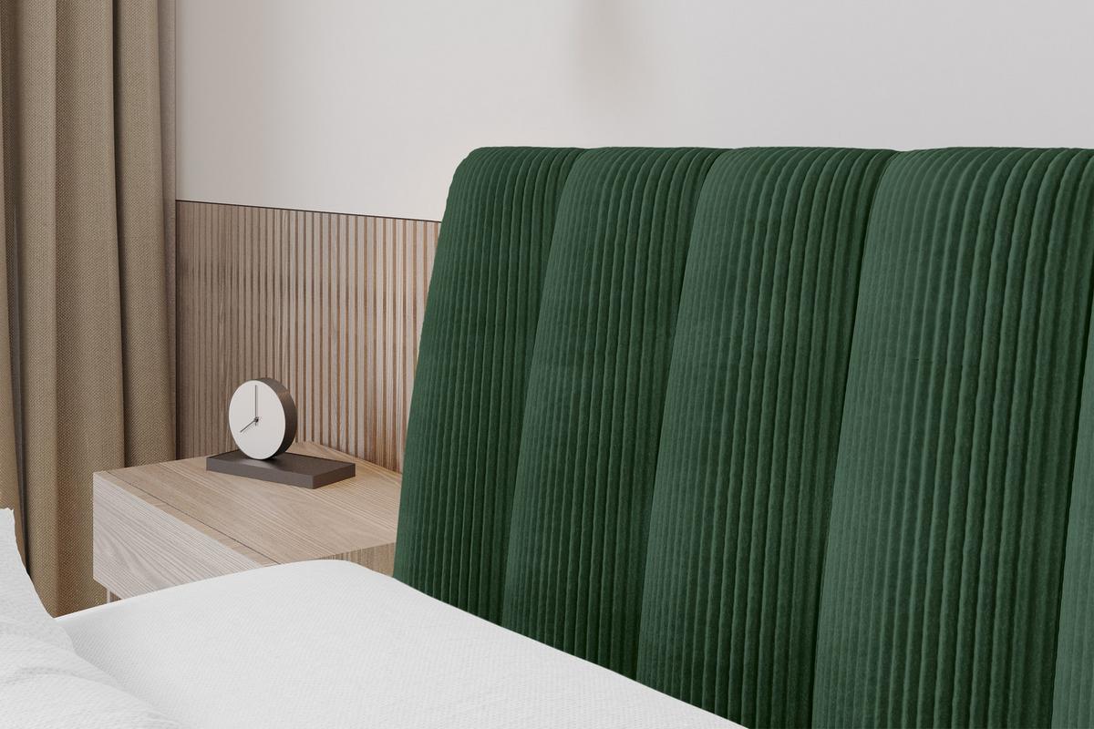 POLSTERBETT mit Bettkasten und Lattenrost, Boxbett ohne Matratze - ILAN 140x200 Grün - Olivgrün, Holzwerkstoff/Textil (140/200cm) - ALTDECOR
