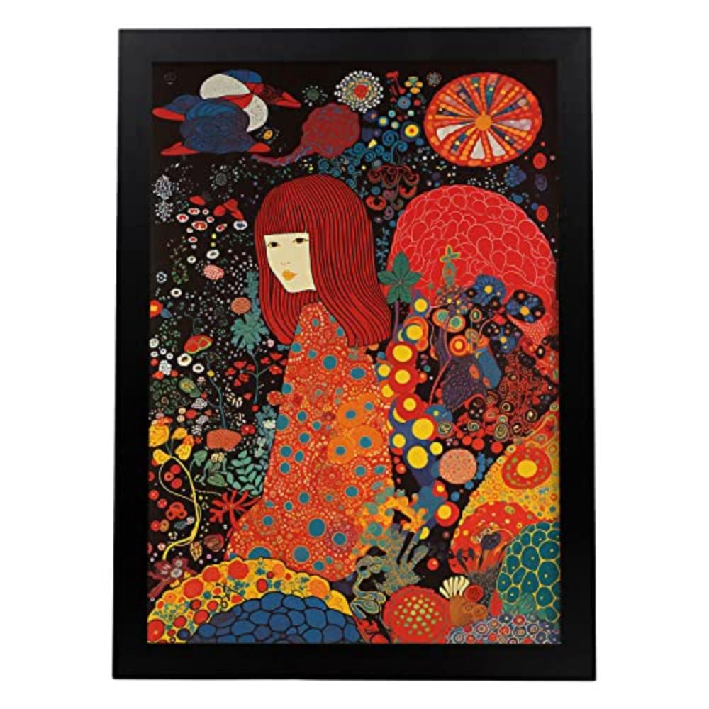 POSTER Yayoi Kusama A3 Schwarzer Rahmen - Schwarz, Papier (29.7/5/42cm) - Nacnic