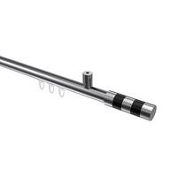 GARDINENSTANGE INNENLAUF Sonius Mavell 120 cm, 1-läufig, 20 mm Ø Chrom - Chromfarben/Schwarz, Metall (120cm) - INTERDECO