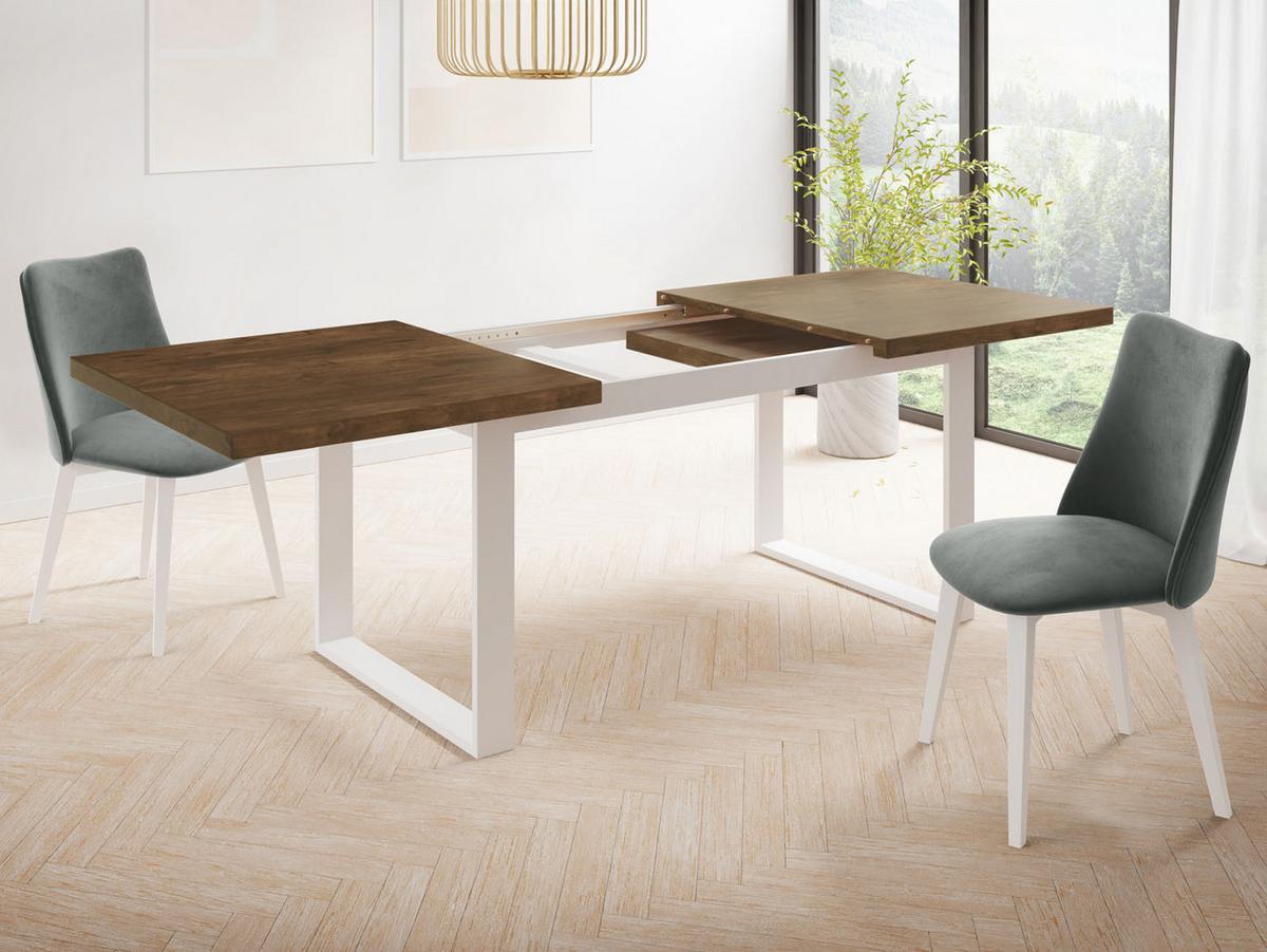 ESSTISCH Sana rechteckig ausziehbar, Lefkas Eiche 160/240/90/75 cm - Alteiche/Weiß, Holzwerkstoff/Metall (90/240/75cm) - WFL GROUP