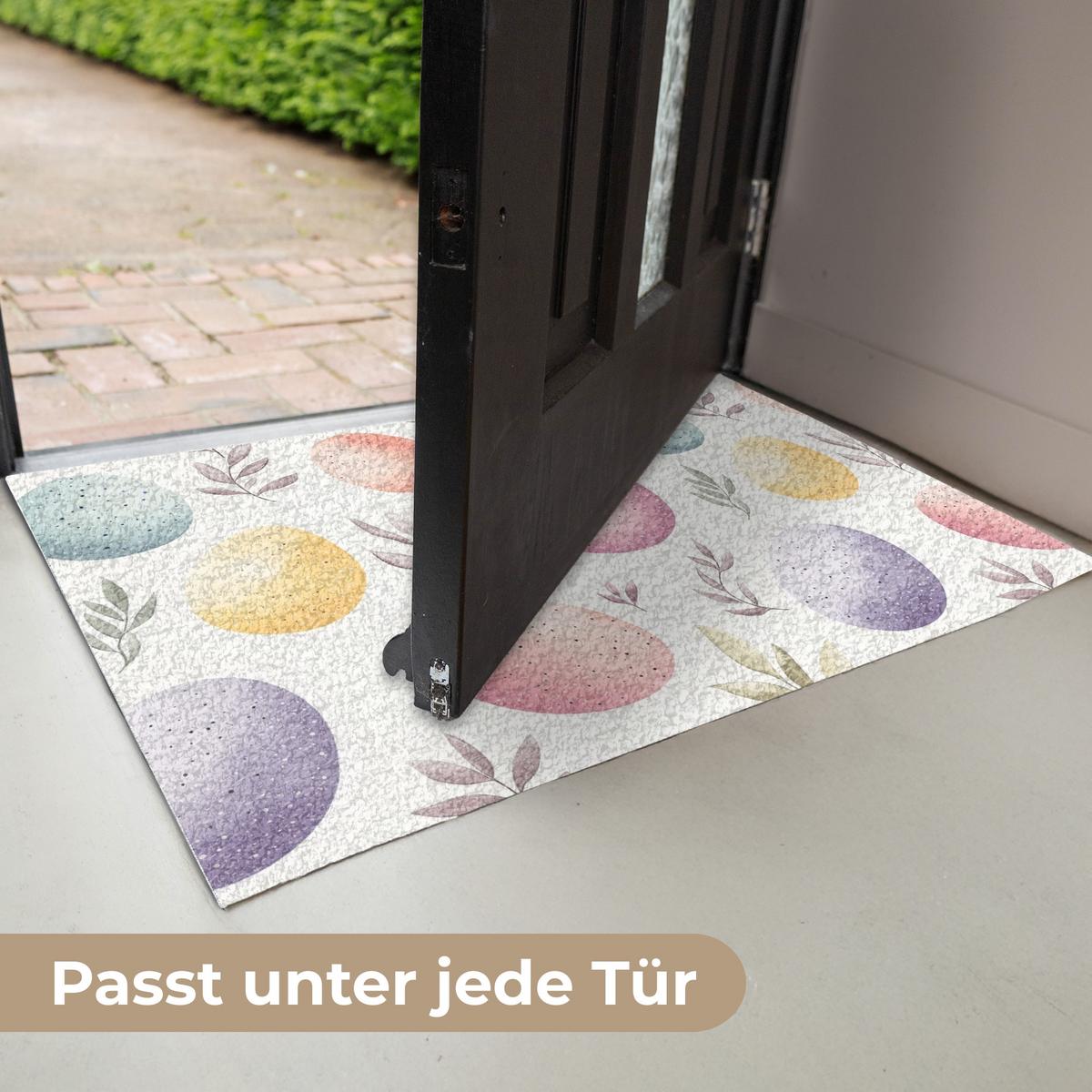 FUSSMATTE Eier - Bunt - Muster Teppichmatte 60x40 cm - Multicolor, Kunststoff (40/60cm) - MuchoWow
