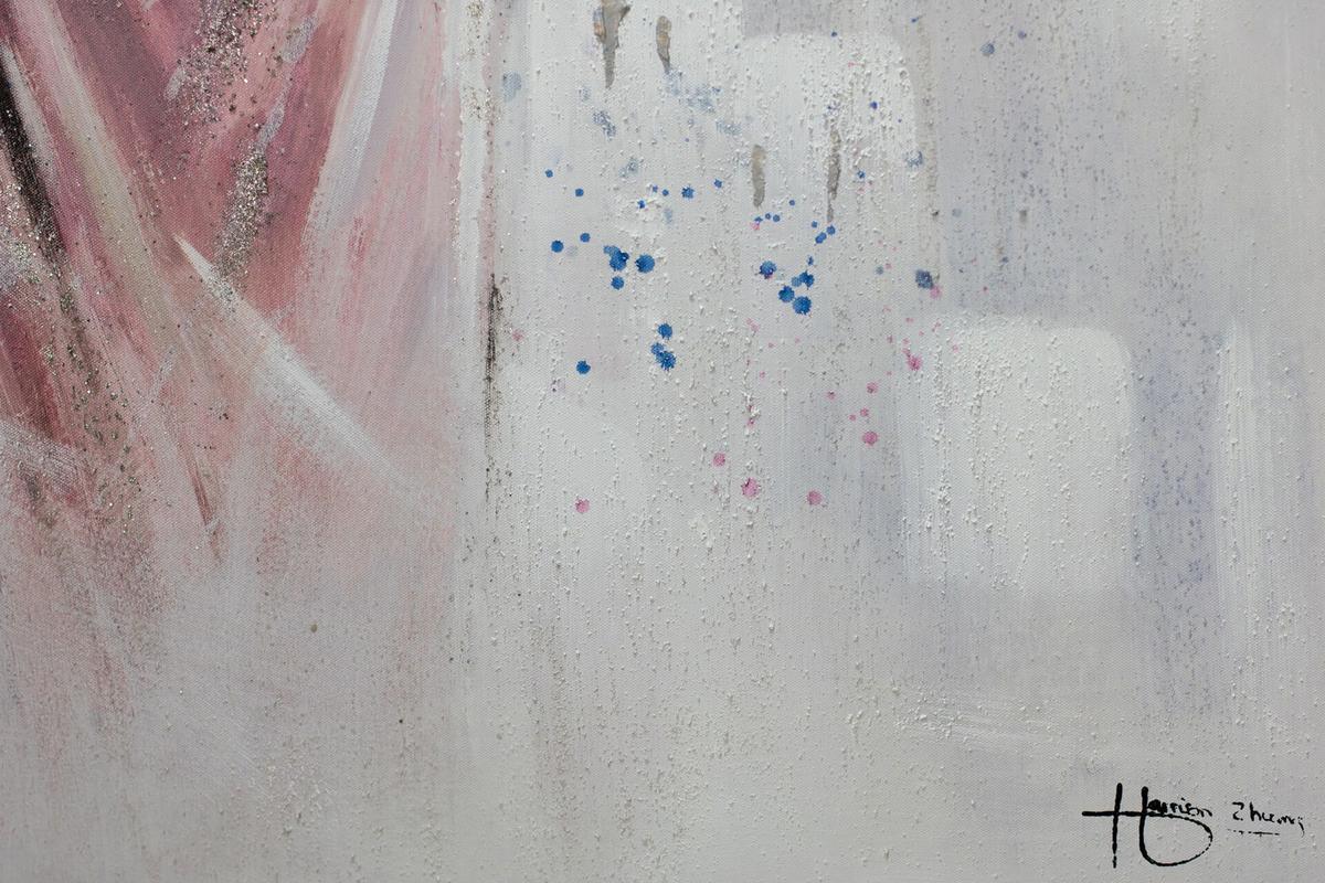 ACRYLBILD HANDGEMALT 80/100 cm - Pink/Weiß, Holz/Textil (80/100cm) - KUNSTLOFT