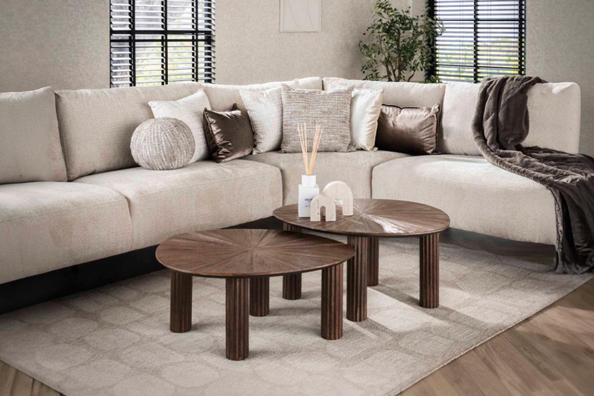 COUCHTISCH INKA 2ER SET Braun Teakholz - Braun, Teakholz/Holz (50/60/43cm) - KAWOLA