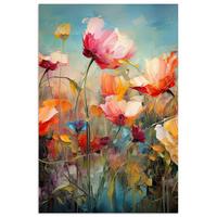 POSTER Blumen - Aquarell - Kunst - Botanisch - Natur Wandbild Schlafzimmer 80x120 cm - Orange, Papier (80/120/0.1cm) - MuchoWow