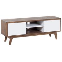 TV-MÖBEL Dunkelbraun, Weiß ROCHESTER 40/142/53 cm - Dunkelbraun, Holzwerkstoff (142/53/40cm) - Beliani