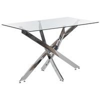 ESSTISCH 120/70/76 cm Silberfarben Rechteckig Maramo - Silberfarben, Glas (120/70/76cm) - Beliani