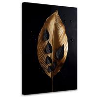 LEINWANDBILD Glamour Loft mit Blattgold 40x60cm - Goldfarben, Textil (40/60cm) - Feeby