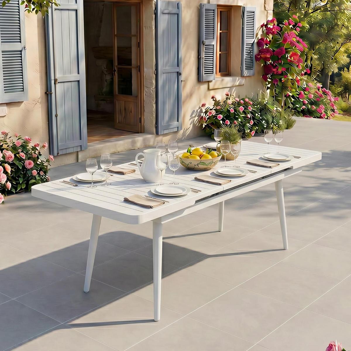 GARTENTISCH SUNNY weiß - Weiß, Metall (90/150/78cm) - IDIMEX